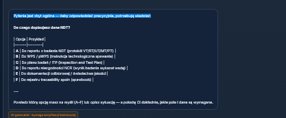 Pytanie doprecyzowujące przy zbyt szerokim zapytaniu