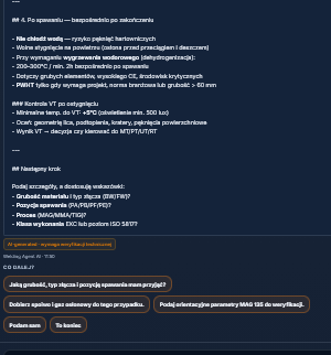 Zakończenie checklisty procesu i podpowiedzi dalszych pytań